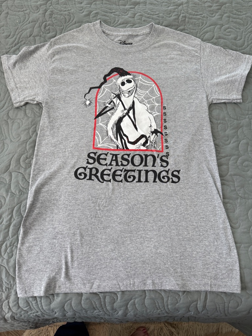 Disney 'Season's Greetings' Jack Skellington Graphic Tee - Gray
